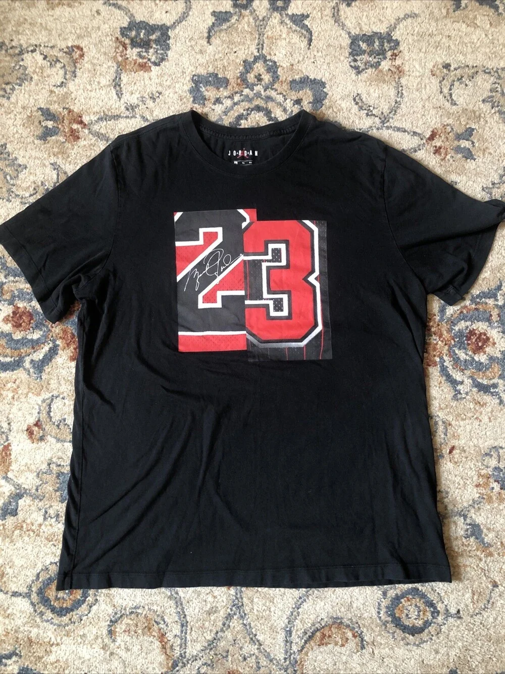 Air Jordan MJ 23 T Shirt Mens Extra Large Black Big Graphic Tee Short Sleeve
